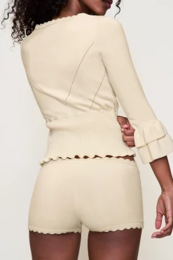 GUIZIO Knit Scallop Short- Shorts