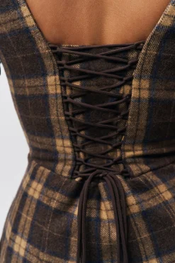 GUIZIO Leila Tartan Dress- Midi Dresses|Dresses