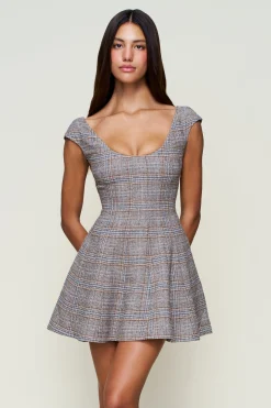 GUIZIO Leila Tartan Mini Dress- Dresses