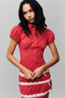 GUIZIO Liana Top- Short Sleeve Tops|Tops