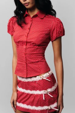 GUIZIO Liana Top- Short Sleeve Tops|Tops