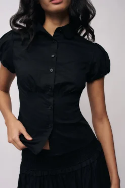 GUIZIO Liana Top- Short Sleeve Tops|Tops