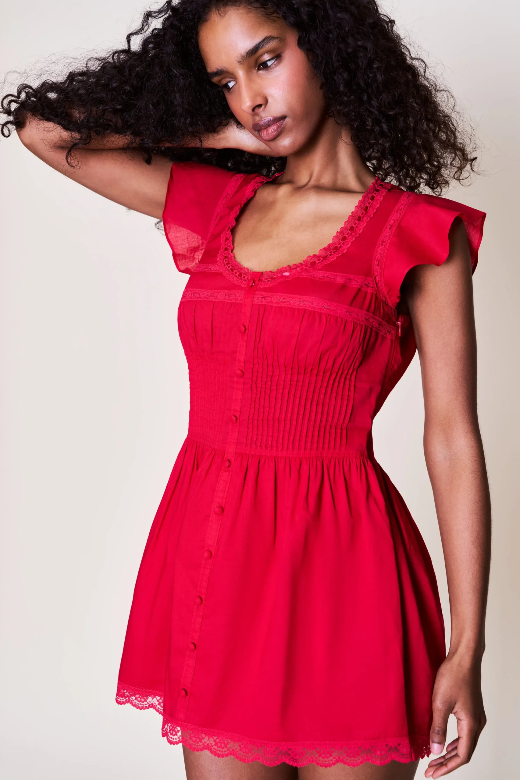 GUIZIO Lille Pintuck Dress- Mini Dresses|Dresses