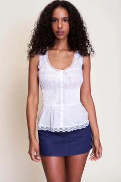 GUIZIO Lille Pintuck Top- Tops