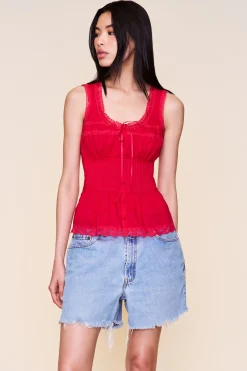 GUIZIO Lille Pintuck Top- Sleeveless Tops|Tops