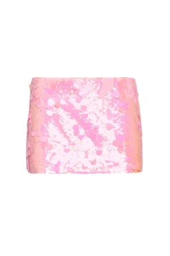 GUIZIO Low Rise Paillette Skirt- Mini Skirts|Skirts
