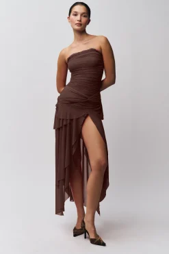 GUIZIO Lyla Twist Dress- Midi Dresses|Dresses