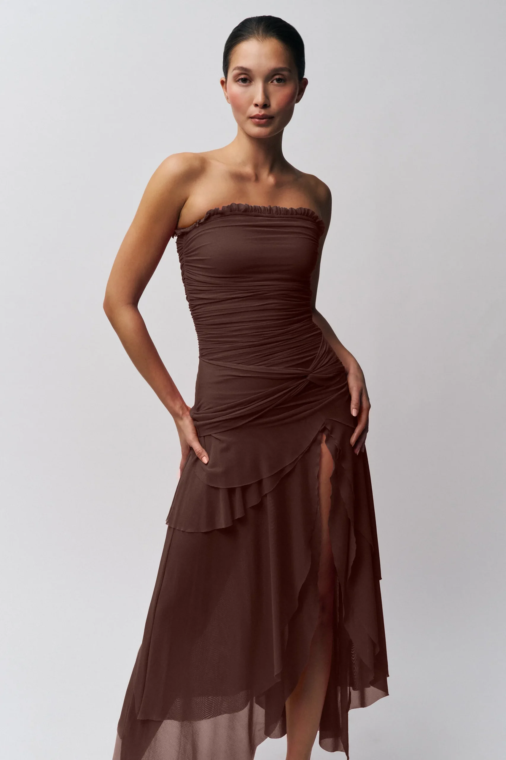 GUIZIO Lyla Twist Dress- Midi Dresses|Dresses