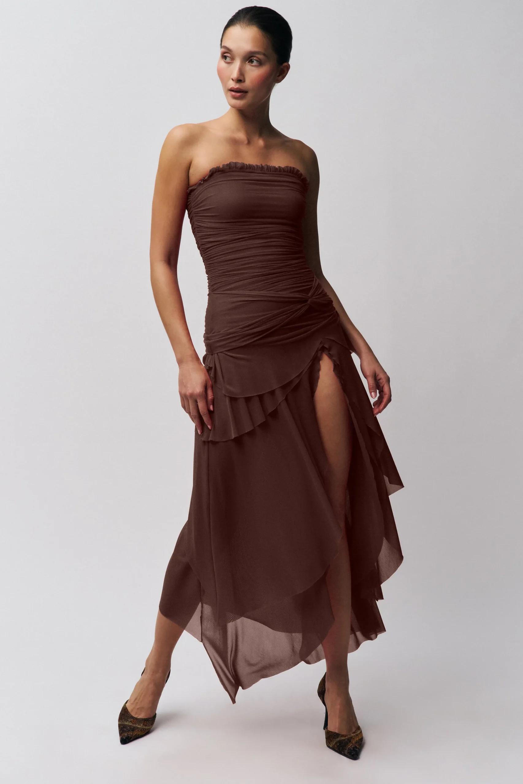 GUIZIO Lyla Twist Dress- Midi Dresses|Dresses