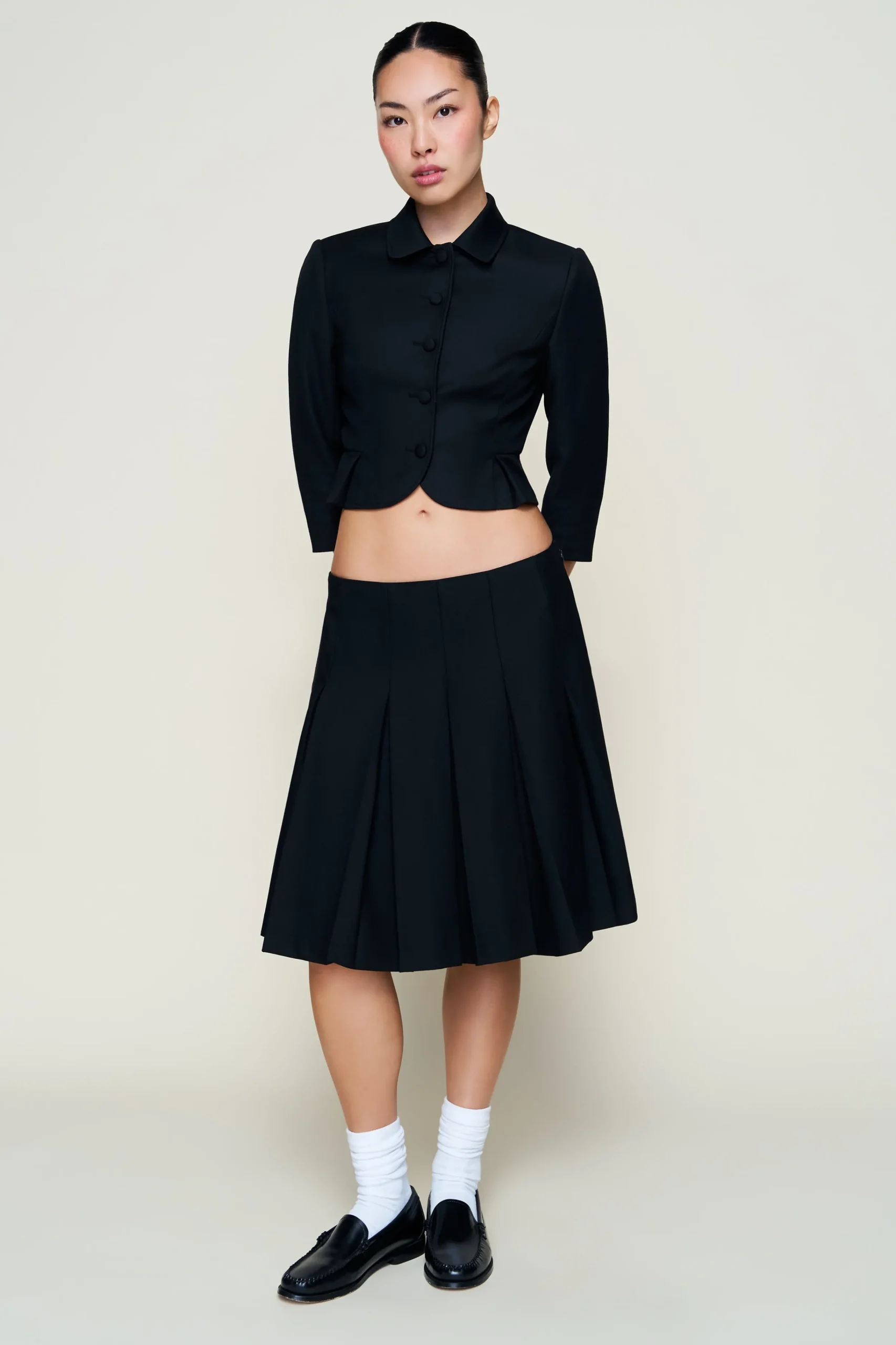 GUIZIO Maelie Low Rise Skirt- Midi Skirts|Skirts