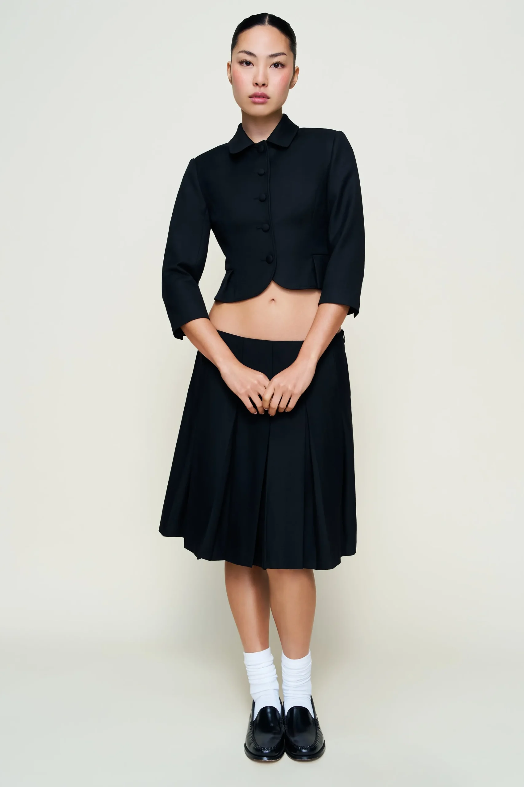 GUIZIO Maelie Low Rise Skirt- Midi Skirts|Skirts