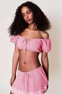 GUIZIO Maelle Gingham Mini Skirt- Mini Skirts|Skirts