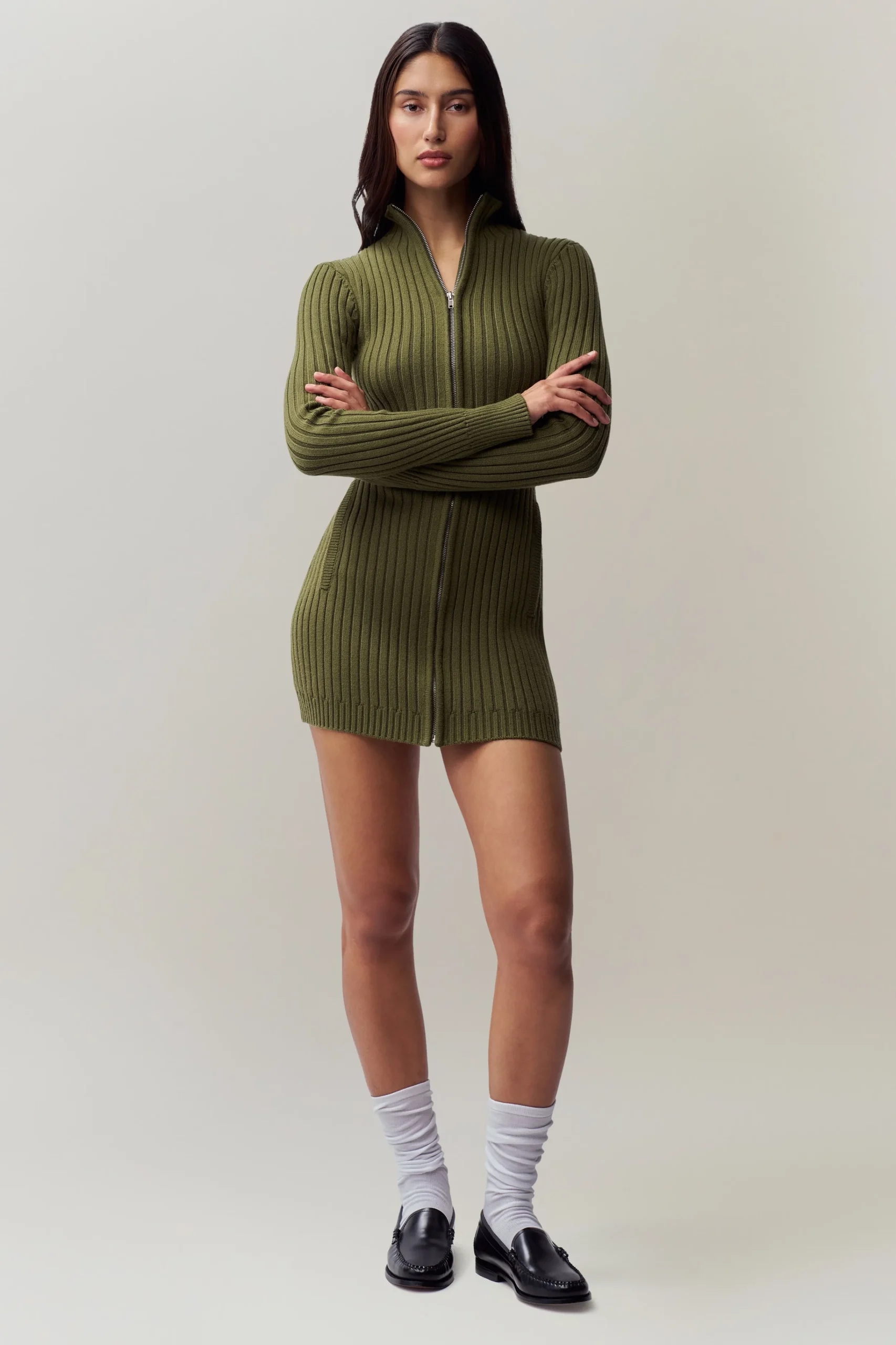 GUIZIO Nell Zip Up Dress- Mini Dresses