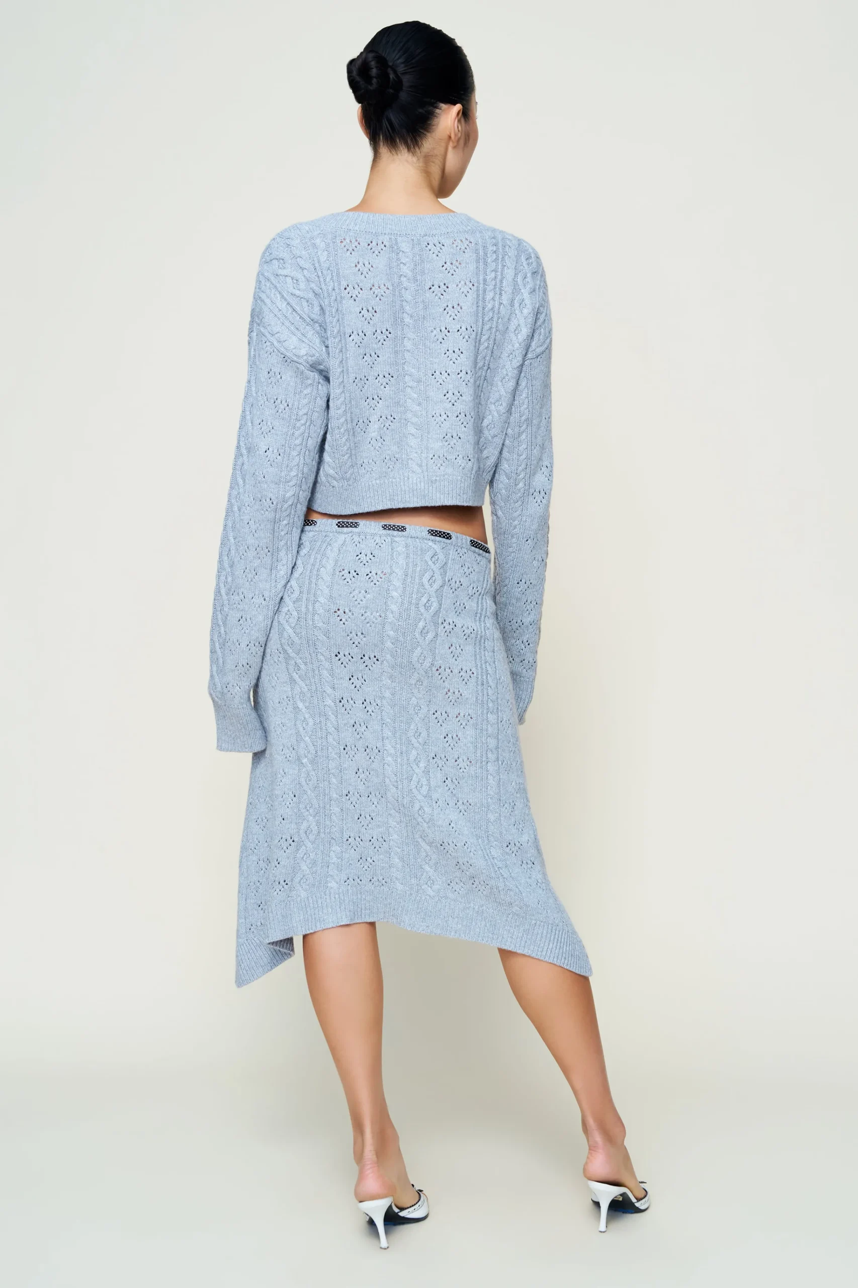 GUIZIO Noah Wool Cable Skirt- Midi Skirts|Skirts