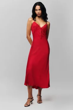 GUIZIO Nova Slip Midi Dress- Midi Dresses|Dresses