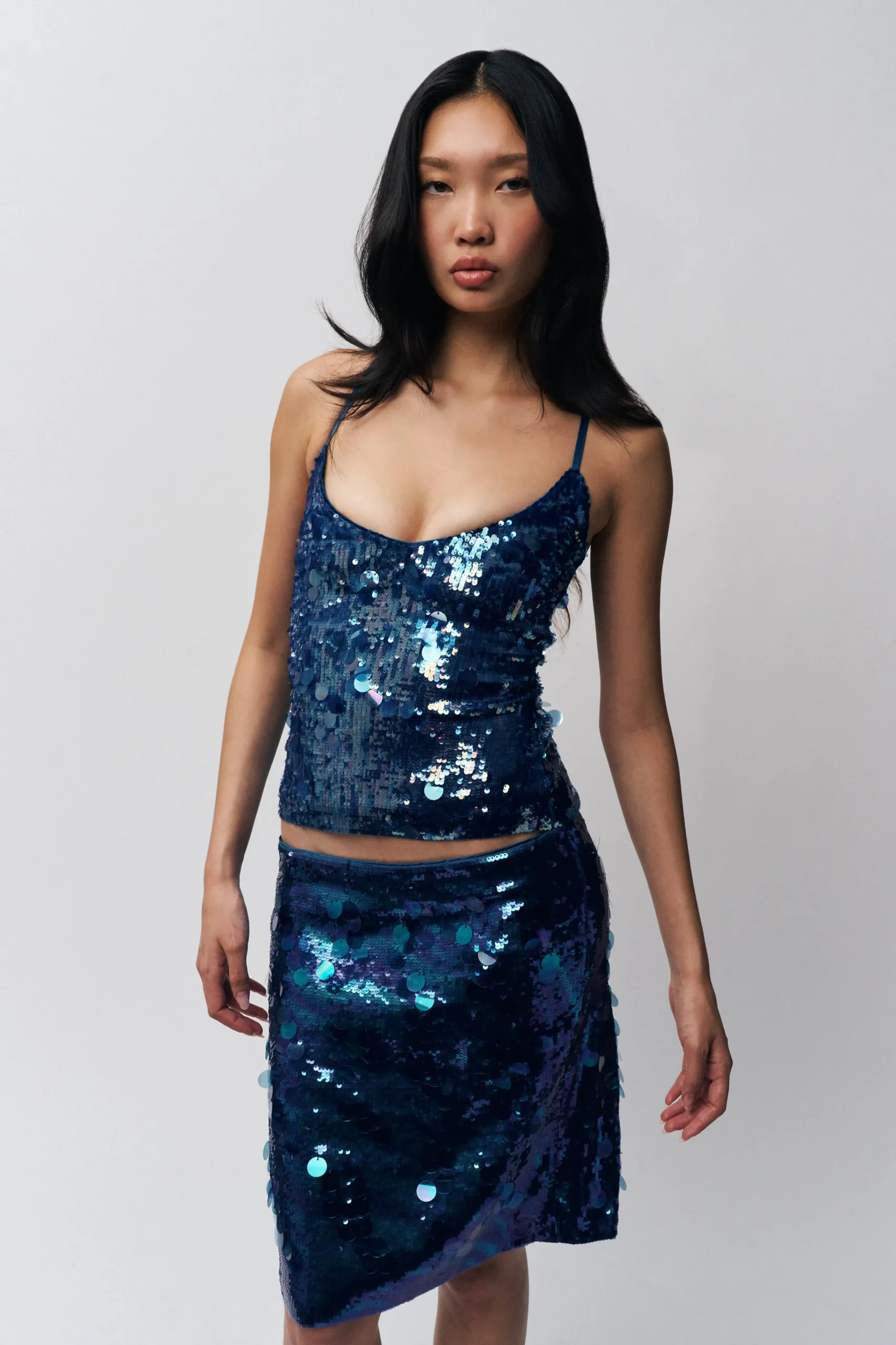 GUIZIO Paillette Cami Top- Tops