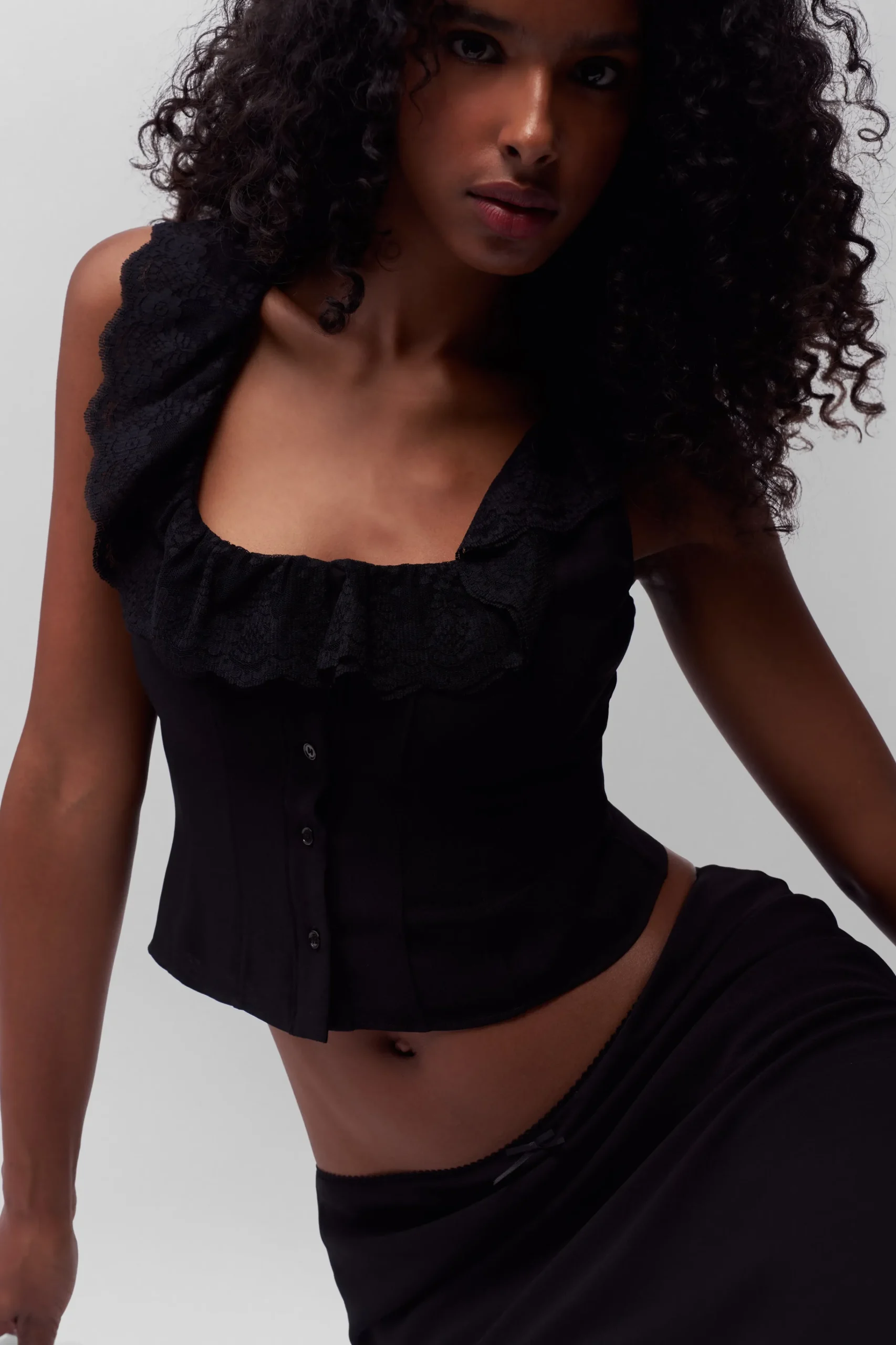 GUIZIO Paloma Lace Top- Sleeveless Tops|Tops
