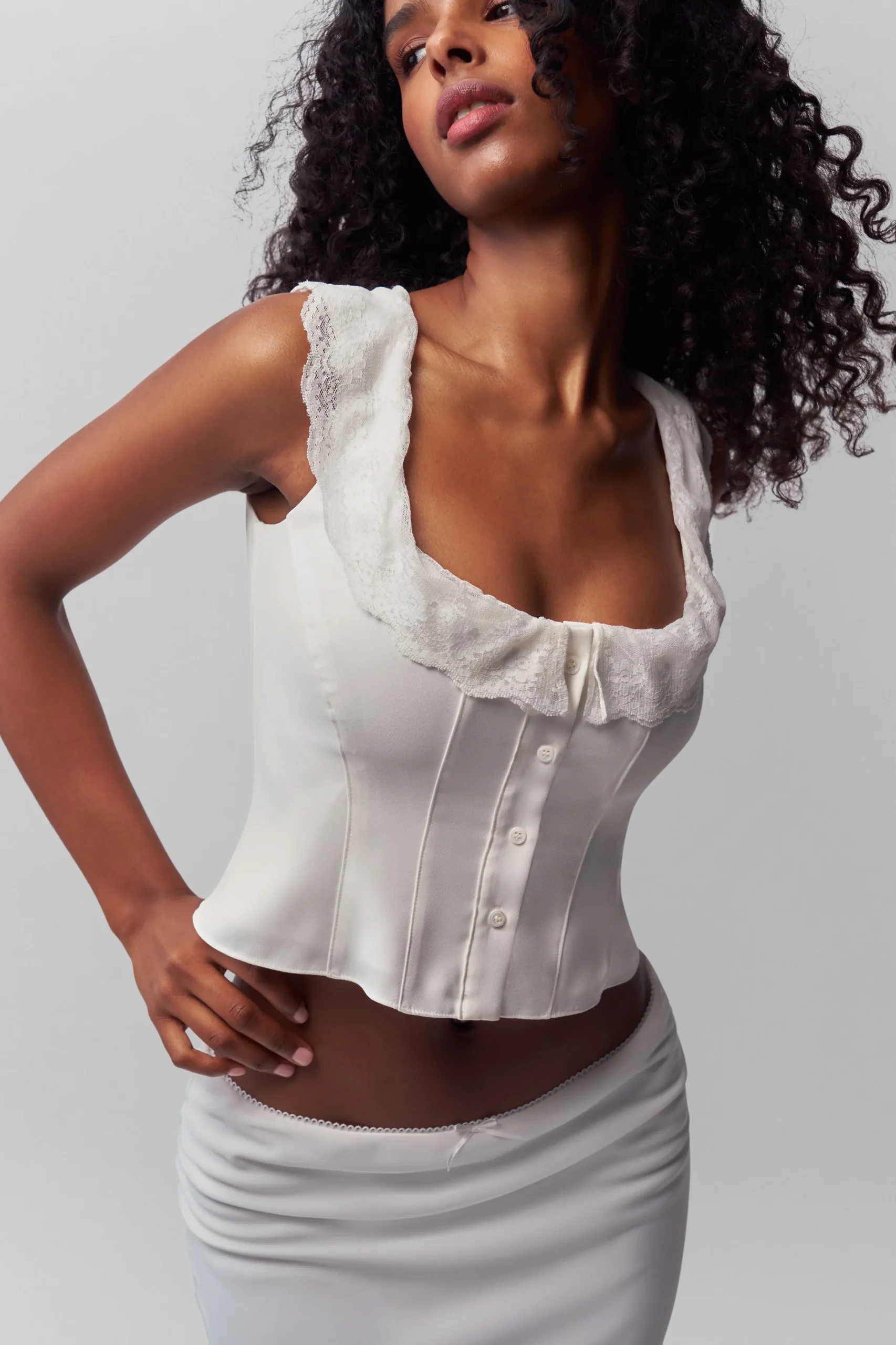 GUIZIO Paloma Lace Top- Sleeveless Tops|Tops