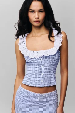 GUIZIO Paloma Lace Top- Sleeveless Tops|Tops