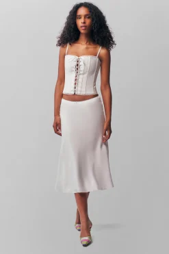 GUIZIO Paloma Linen Skirt- Midi Skirts|Skirts