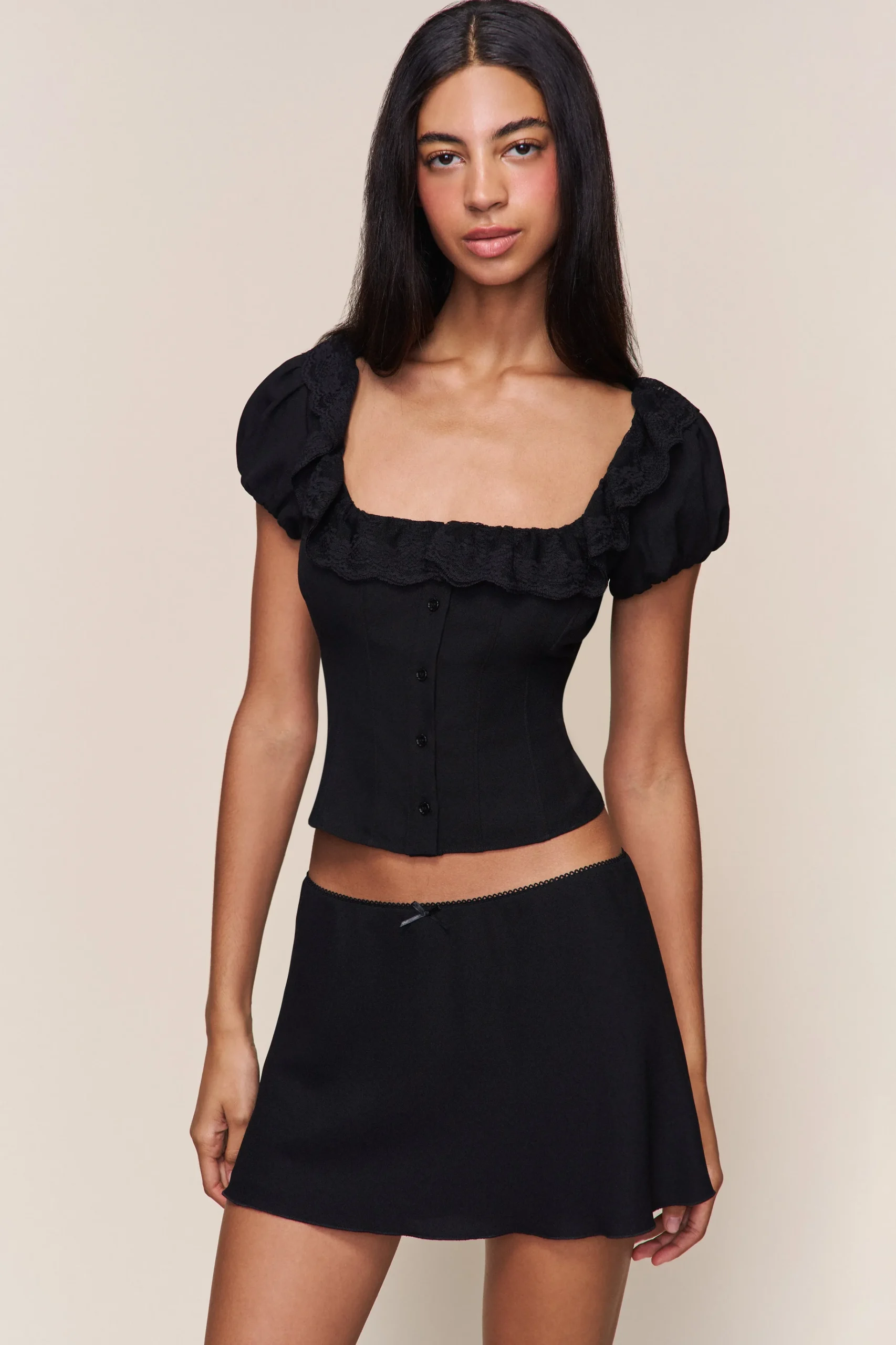 GUIZIO Paloma Short Sleeve Top- Short Sleeve Tops|Tops