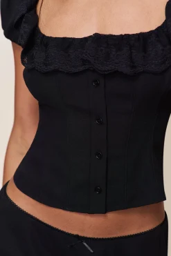 GUIZIO Paloma Short Sleeve Top- Short Sleeve Tops|Tops