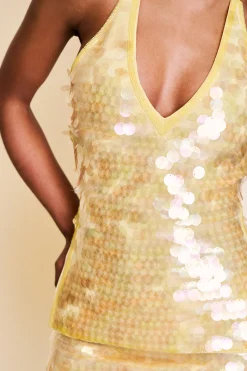 GUIZIO Paradise Top- Halter Tops|Sleeveless Tops