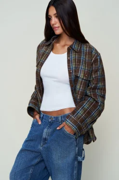 GUIZIO Parker Quilted Lined Shacket- Tops