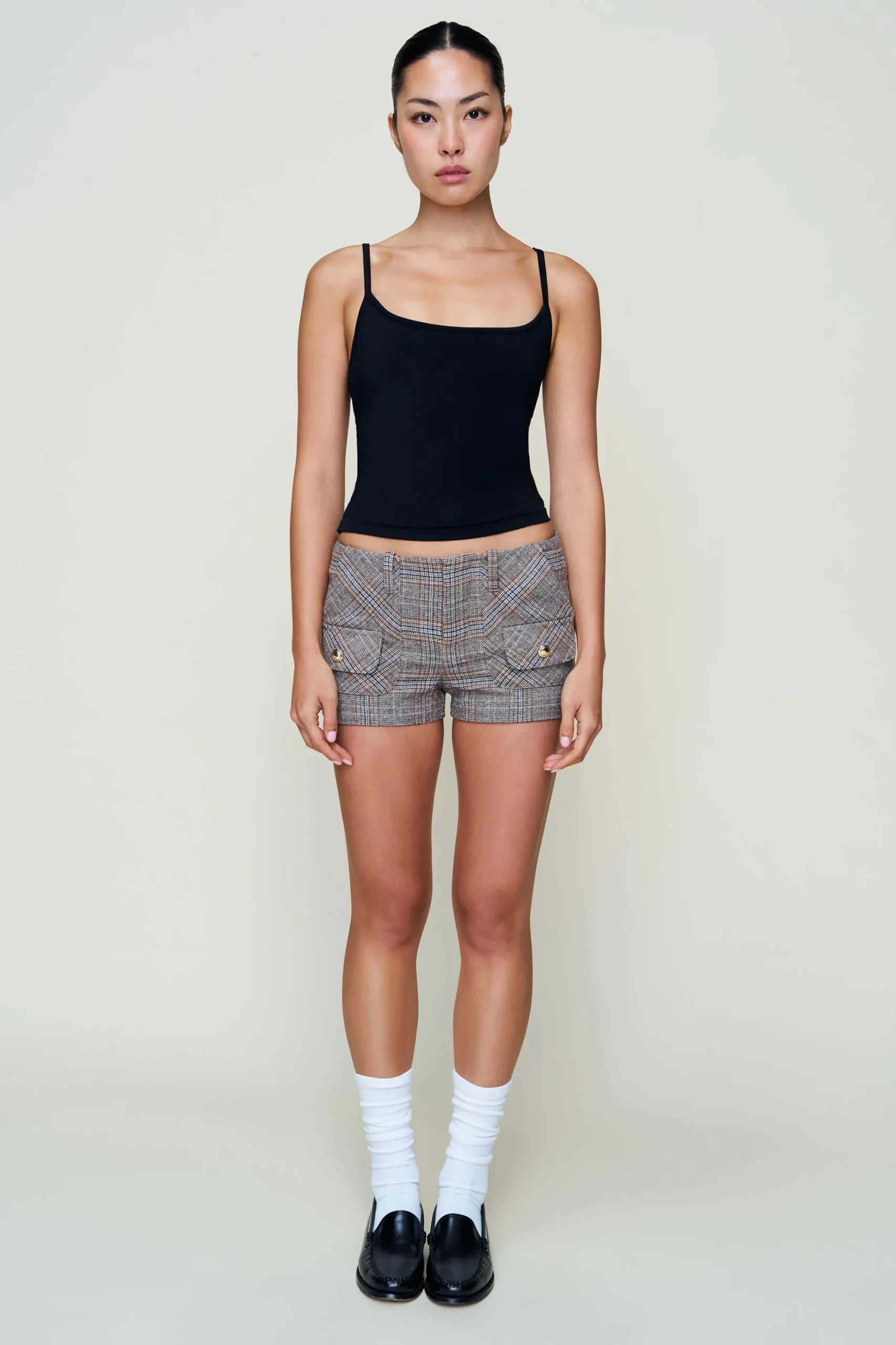 GUIZIO Penelope Patch Pocket Tartan Short- Shorts