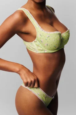 GUIZIO Pointelle Balconette Bra- Intimates