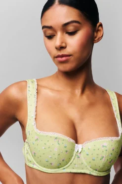 GUIZIO Pointelle Balconette Bra- Intimates