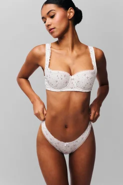 GUIZIO Pointelle Lace Thong- Intimates