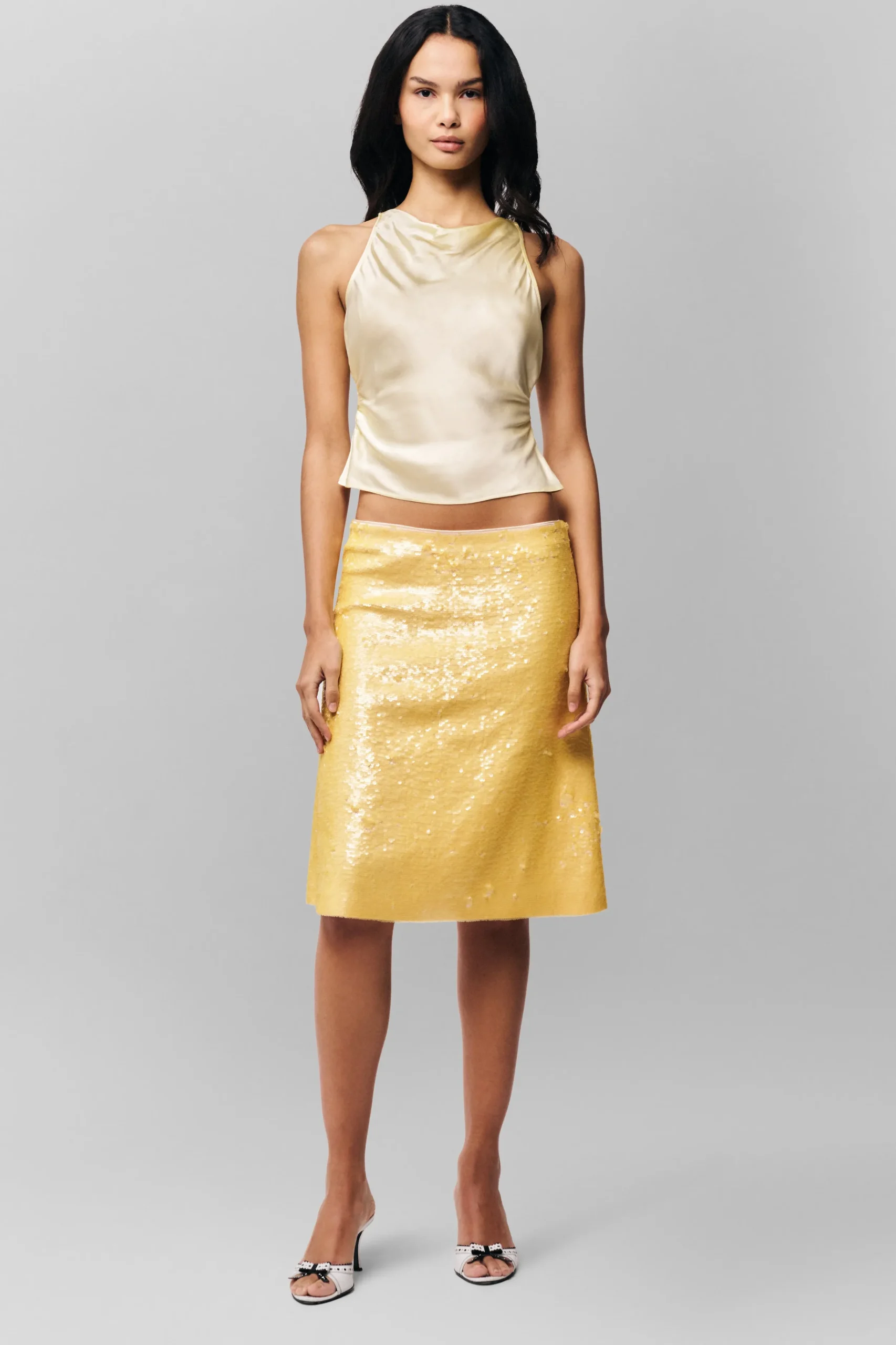 GUIZIO Regine Cowl Neck Top- Sleeveless Tops|Tops