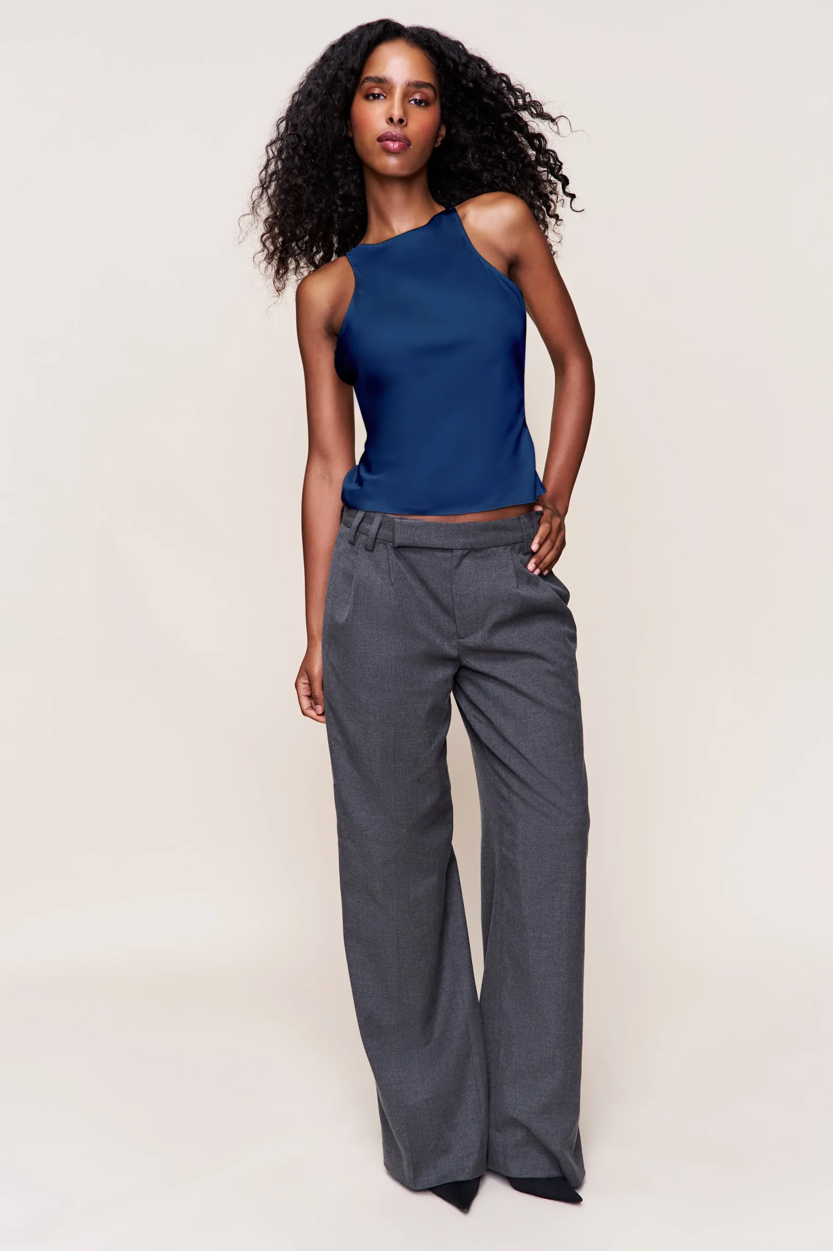 GUIZIO Regine Cowl Neck Top- Sleeveless Tops|Tops