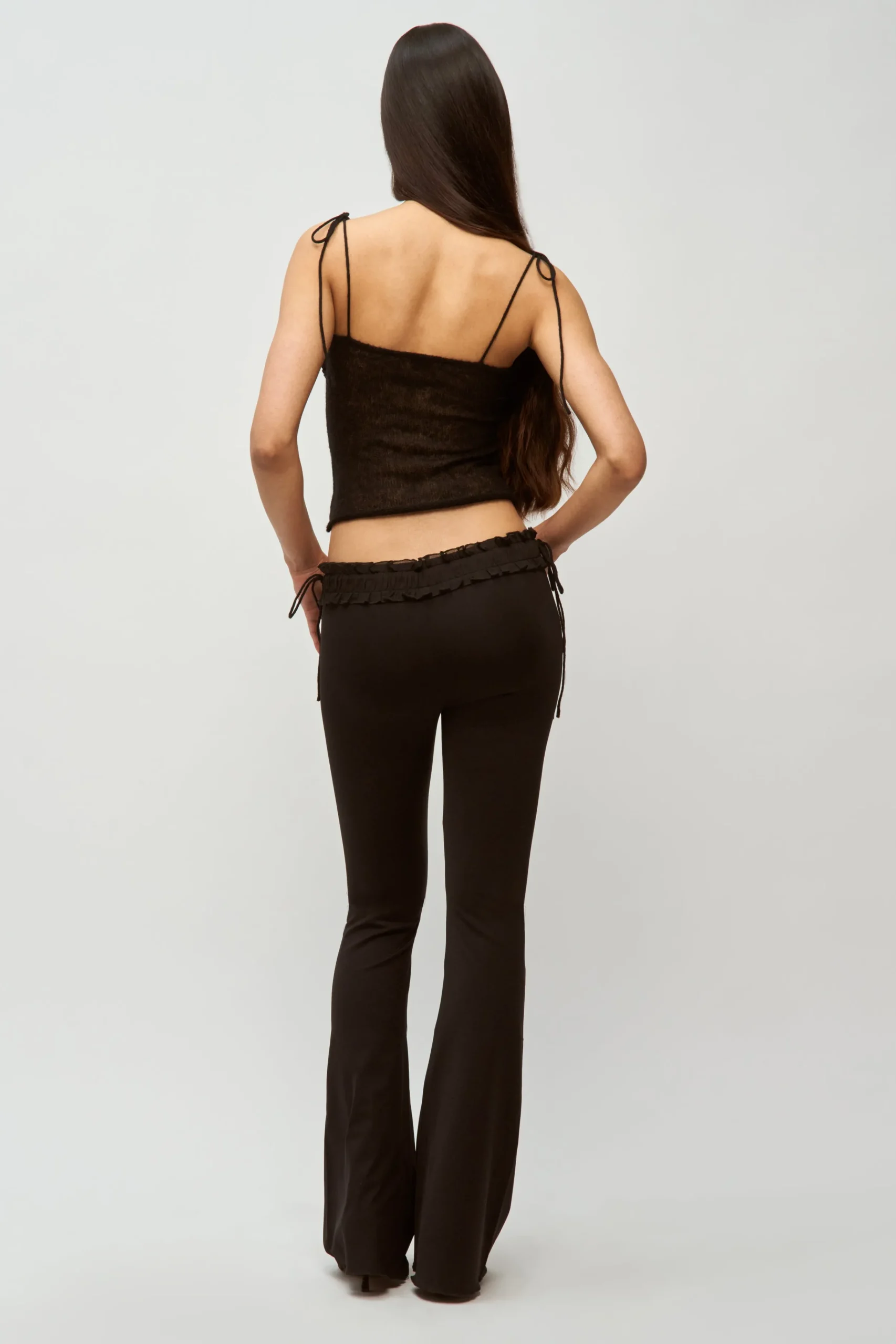 GUIZIO Ruched Chiffon Knit Tank- Sleeveless Tops|Knitwear