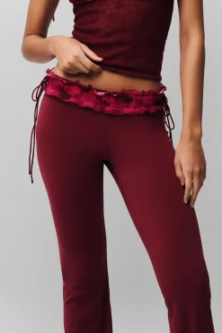 GUIZIO Ruched Side Tie Stretch Pant- Pants