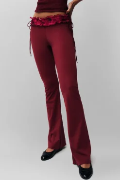 GUIZIO Ruched Side Tie Stretch Pant- Pants