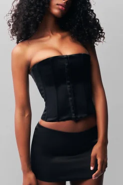 GUIZIO Satin Corset- Tops