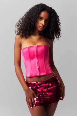 GUIZIO Satin Corset- Tops