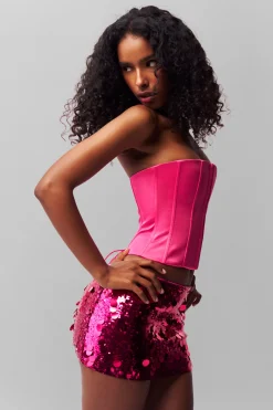 GUIZIO Satin Corset- Tops