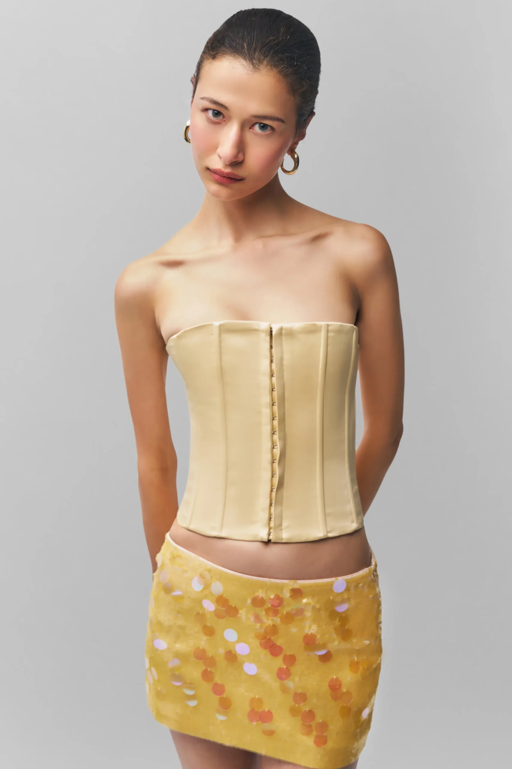 GUIZIO Satin Corset- Corsets|Corsets