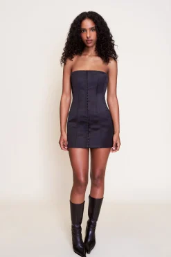 GUIZIO Satin Corset Dress- Mini Dresses|Dresses