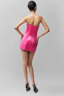 GUIZIO Satin Corset Dress- Mini Dresses|Dresses