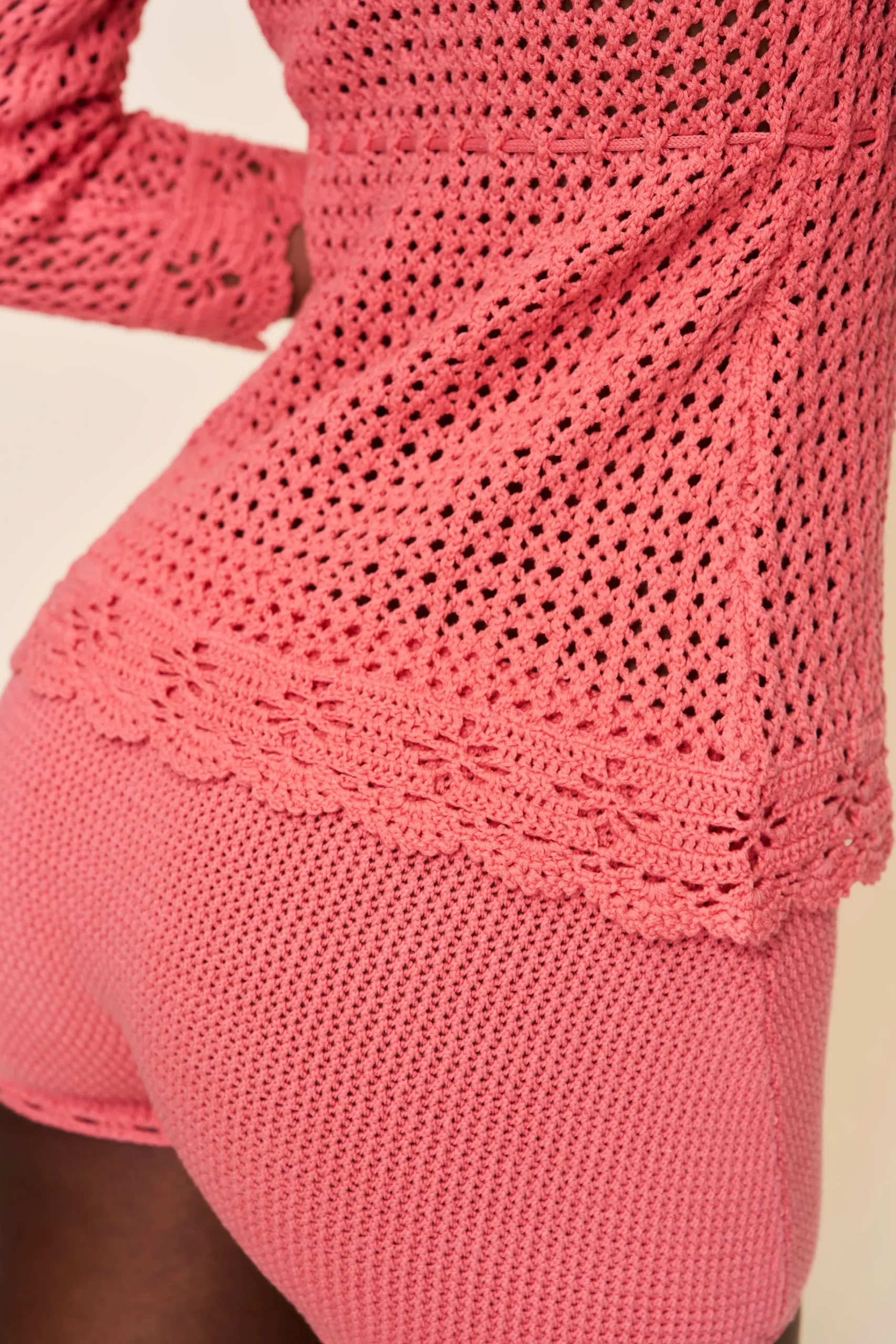 GUIZIO Scallop Knit Tie Short- Shorts