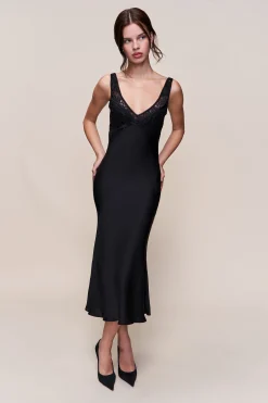 GUIZIO Scaosi Lace Detail Slip Dress- Long Dresses|Dresses