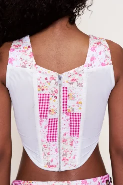 GUIZIO Serene Patchwork Corset- Sleeveless Tops|Corsets