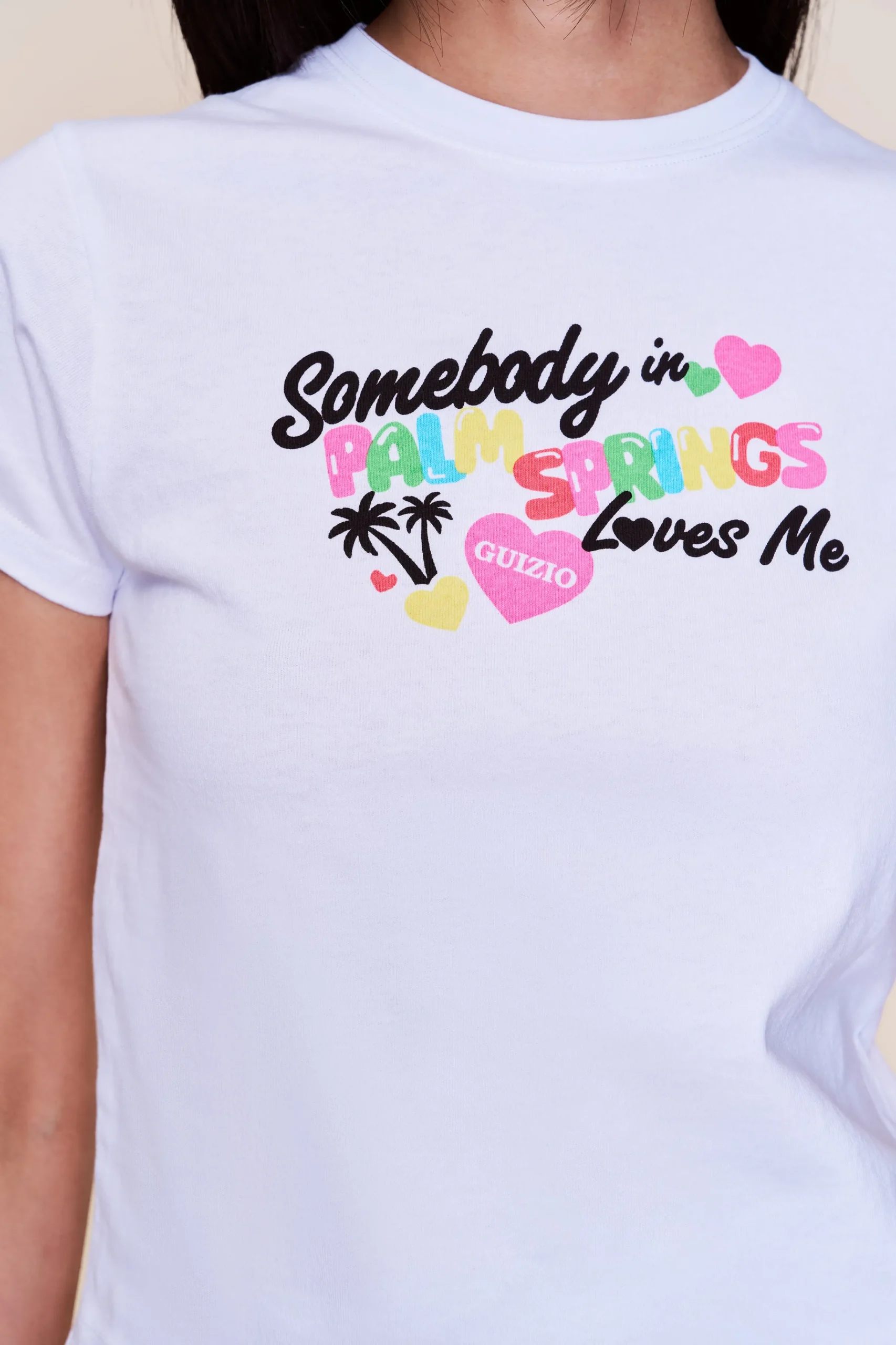 GUIZIO Shrunken Tee Palm Springs- Tees|Short Sleeve Tops