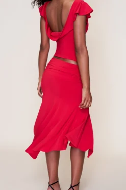 GUIZIO Soffiano Skirt- Midi Skirts|Skirts