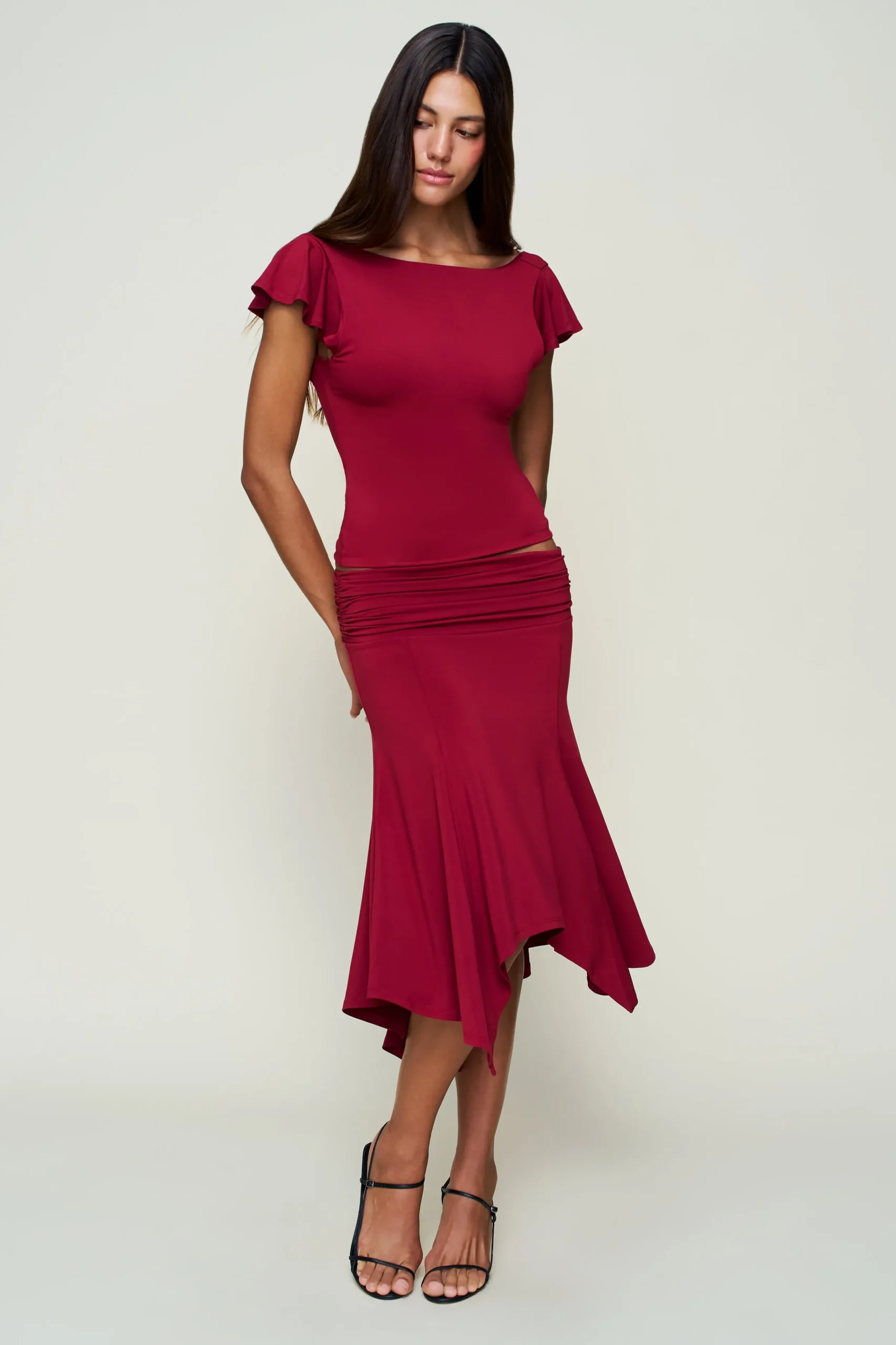 GUIZIO Soffiano Skirt- Midi Skirts|Skirts