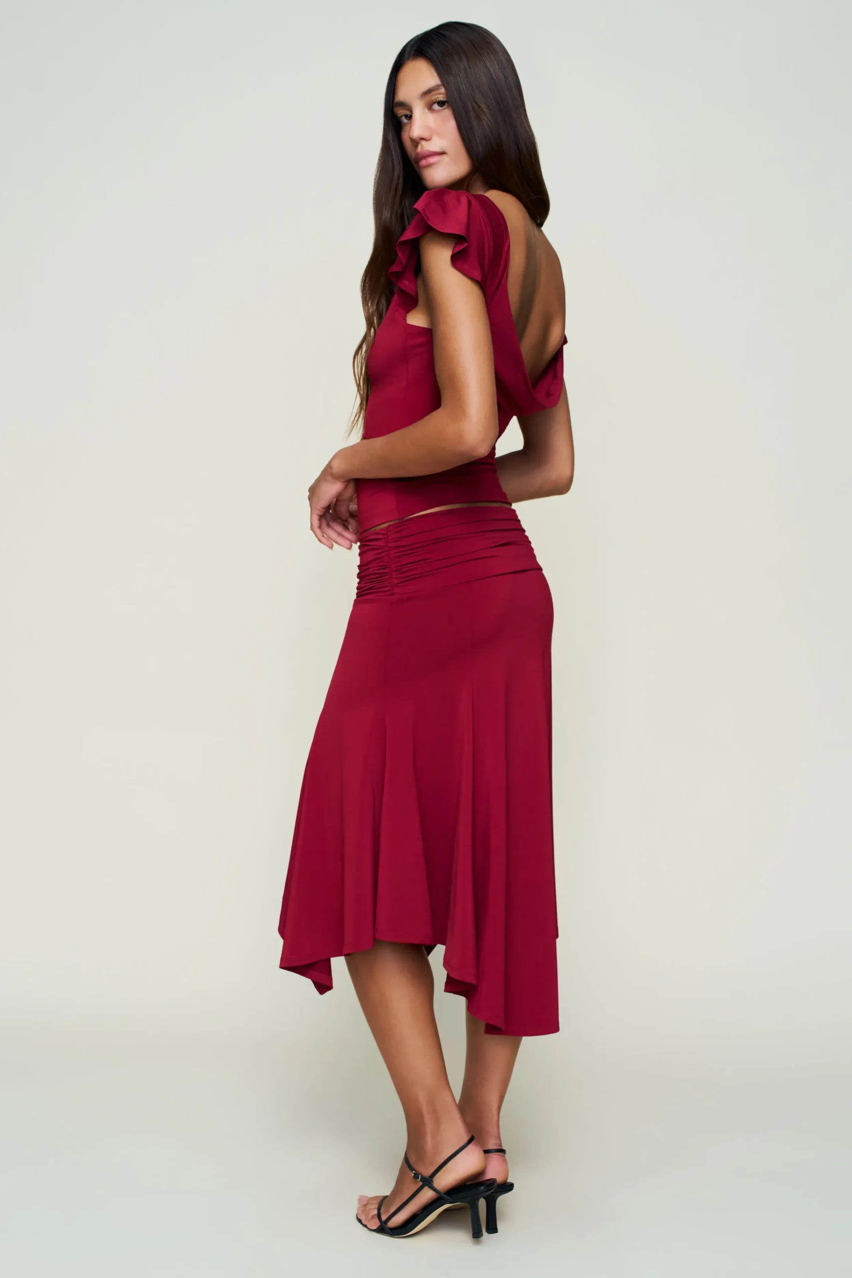 GUIZIO Soffiano Skirt- Midi Skirts|Skirts